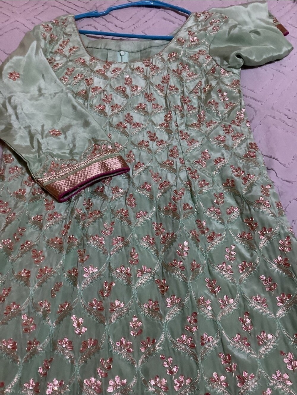 Mint Gold And Magenta Salwar Kameez